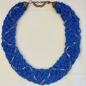 Vintage Twisted Bead and Crystal Statement Necklace